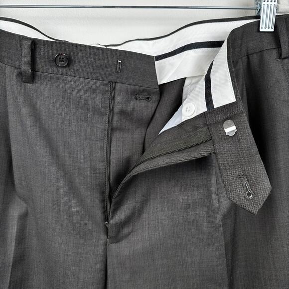 Ralph Lauren Men's Trouser Pants 100% Wool Pleats Cuffed Brown 38x32 Career - Picture 3 of 7